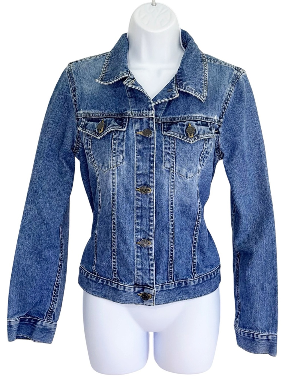 ABERCROMBIE & FITCH Vintage Y2K 100% Cotton Denim Jean Jacket Medium Wash M